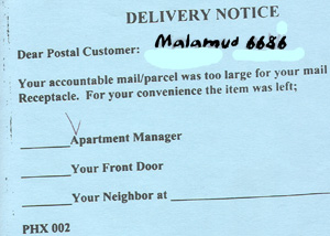 Delivery Notice