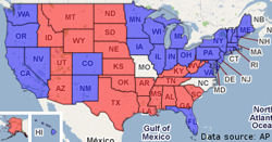 Election Map
Red = McCain
Blue = Obama