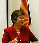 The after-shave smelling 
soon-to-be-ex-governor of Arizona
Janet Napolitano, an Obama appointee
to head of Homeland Defense