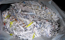 Bag of shredded documents