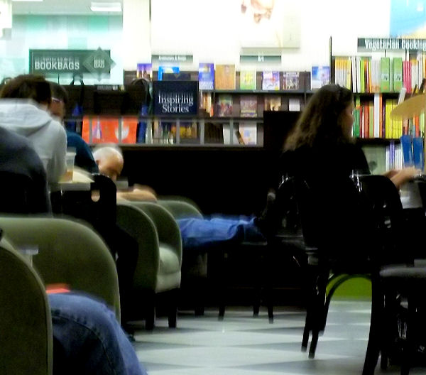 Sleeping man at B&N Cafe