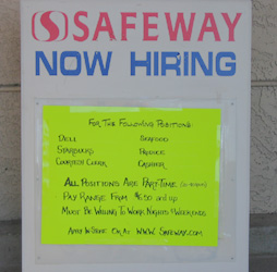 Safeway hiring sandwich board