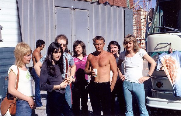 Band and crew with McQueen