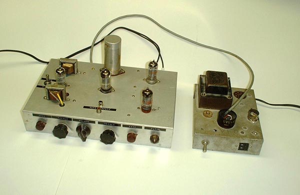  Photo showing the amplifier and its separate power supply.
