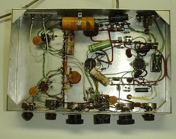  Photo showing the under side of the amplifier chassis. 