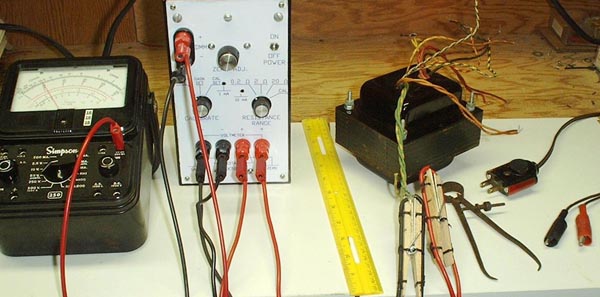  Photo of the tester connected to a power transformer.