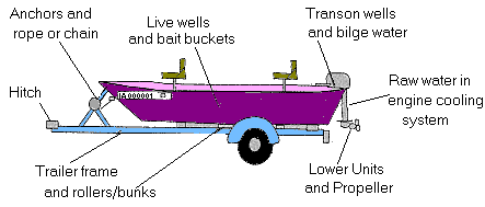 Boat trailer cavities