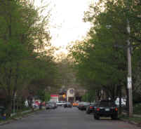Picture of Kenyon St. at dusk: Farmington Ave. in the distance