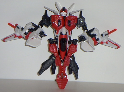 white and red transformer