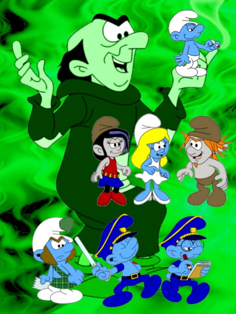 Gargamel and the Smurfs affected by smurfnip