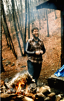 Frank 'Strider' Kemp, AT GA->ME '84, at Addis Gap Shelter, circa 01988