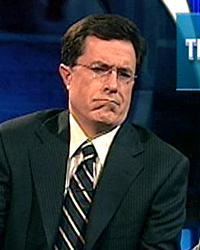 Stephen Colbert of the Colbert Report. Click to visit the Colbert Nation homepage. Note, this opens in a new window.