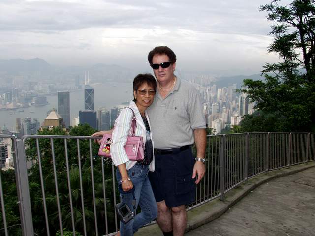 Richard and Yolanda at the peak above the city.