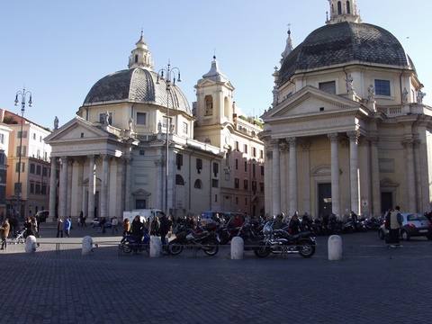 The twin churches of Santa Maria in Montesanto.