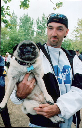 Ice T and his proud owner