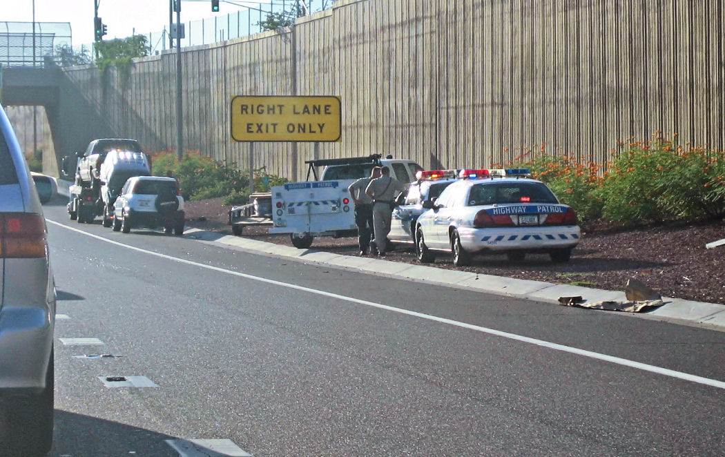 flatbed with DPS officers