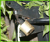 Massive gate padlock installed at great expense