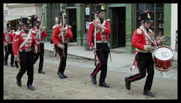 Re-enactment of Redcoats Marching