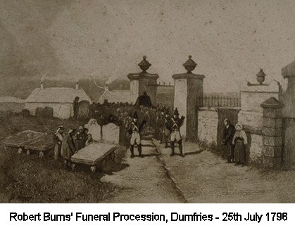 Robert Burns'
                Funeral Procession, Dumfries - 25th July 1796