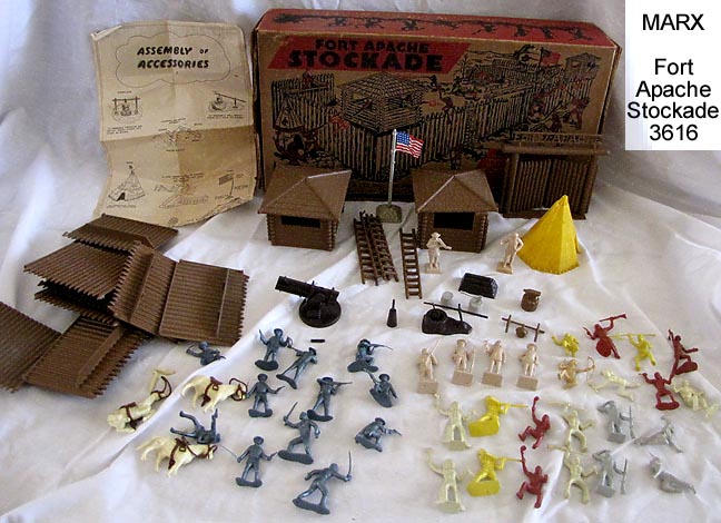 Vintage 1964 LOUIS MARX Cowboys Plastic Toy Figures 6 inches - Set of 7 Lot  C-3