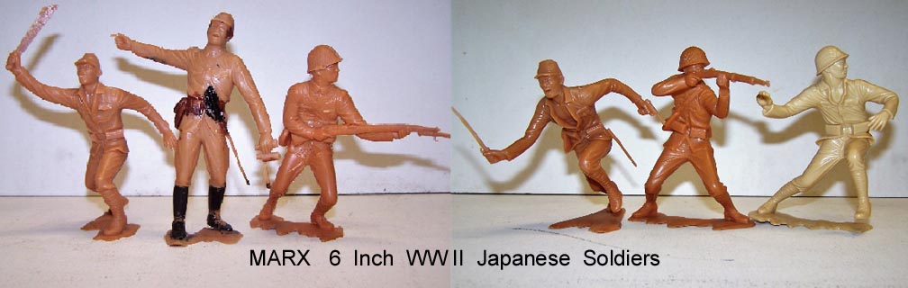 Marx 6 Inch Toy Soldiers WWII Russian Infantry Figures 6 Piece Set OLD  STOCK!