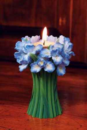 Bearded Iris Bouquet Tea Lite Candle