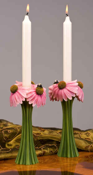 Coneflower with Bee Candlesticks