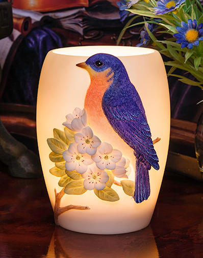 Bluebird with Cherry Blossoms Night Lamp