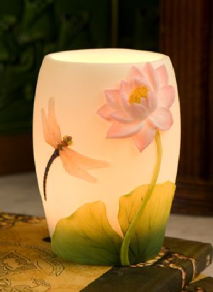 Dragonfly and Water Lily Night Lamp