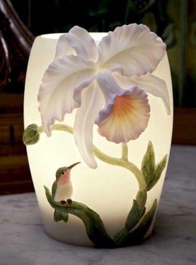 Hummingbird and Cattleya Orchid Night Lamp
