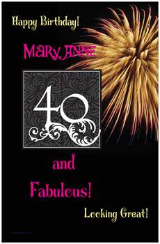 Personalized 40 and Fabulous Birthday Poster
