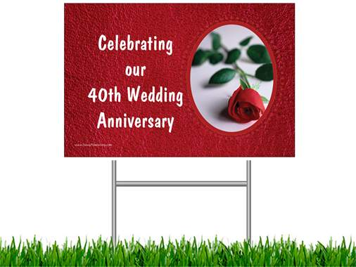 40th Wedding Anniversary Yard Sign