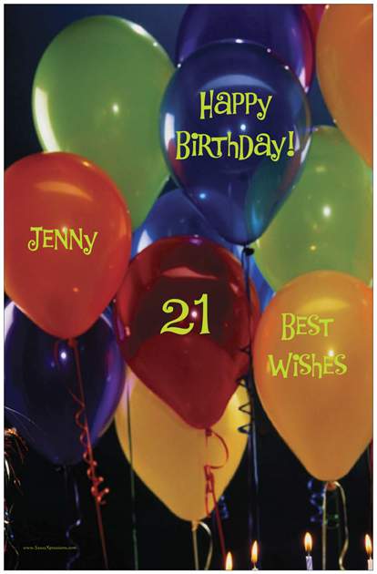 Personalized Birthday Balloons Birthday Poster