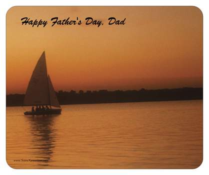 Happy Father's Day Sailing Sunset Mouse Pad