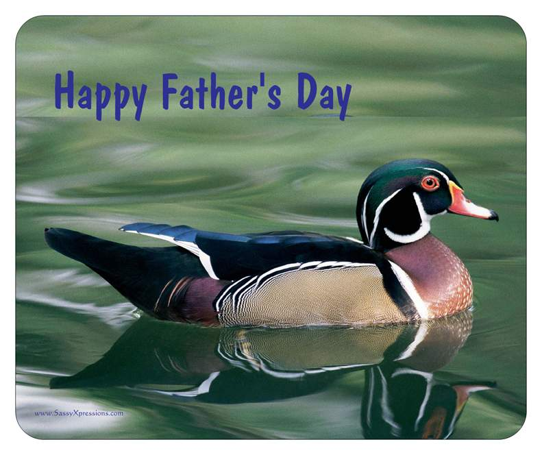 Happy Father's Day Wood Duck Mouse Pad