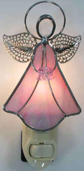Pink Angel with Bouquet Night Light