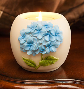 Blue Hydrangea Votive Candle Holder