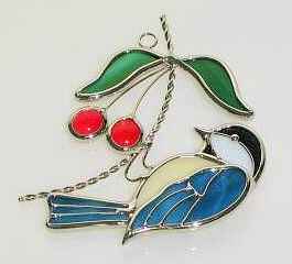 Hanging Chickadees Suncatcher