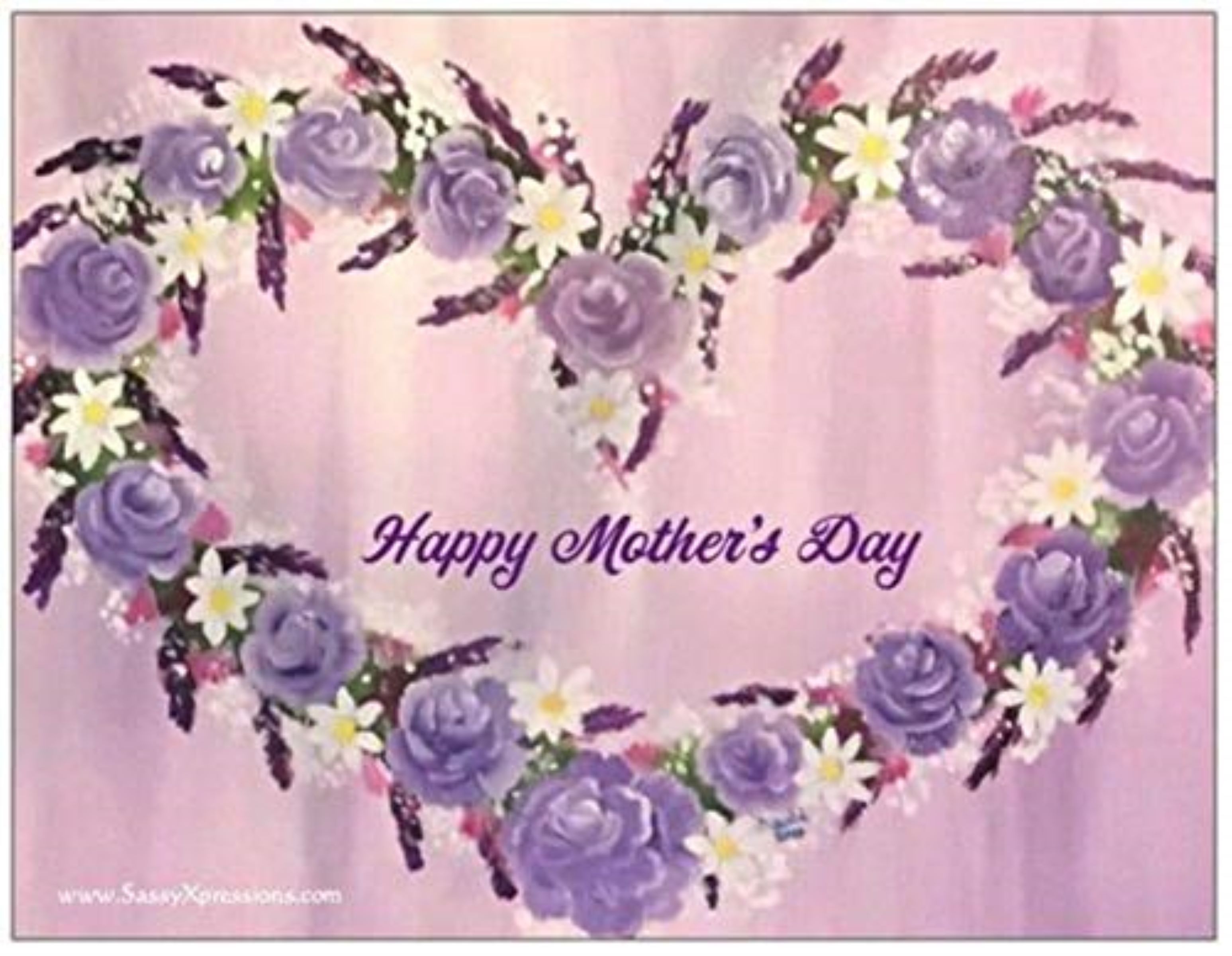 Happy Mothers Day Rose Heart Wreath Refrigerator Magnet