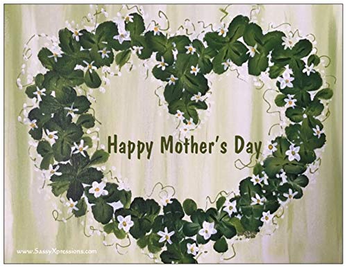 Happy Mothers Day Shamrock Wreath Refrigerator Magnet
