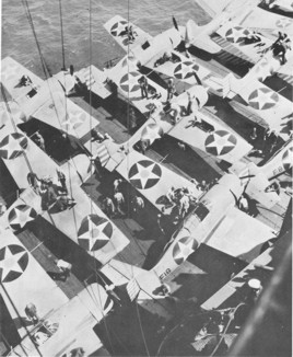 VF-6 F4F-3 Wildcats aboard the USS Enterprise. All
                are in early war color schemes