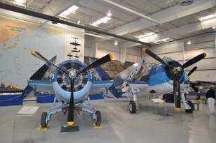 Grumman FM-2 and F6F-5 side by side