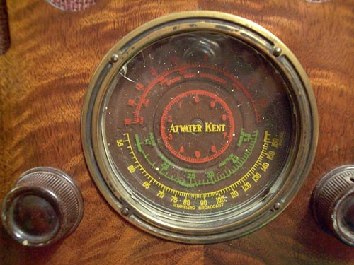  Close up of radio dial.