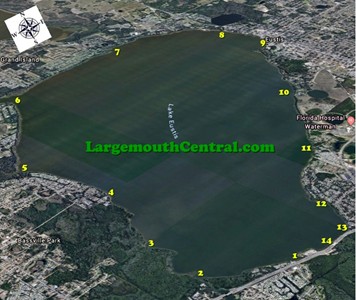 Small Lake Eustis Hot Spots Map