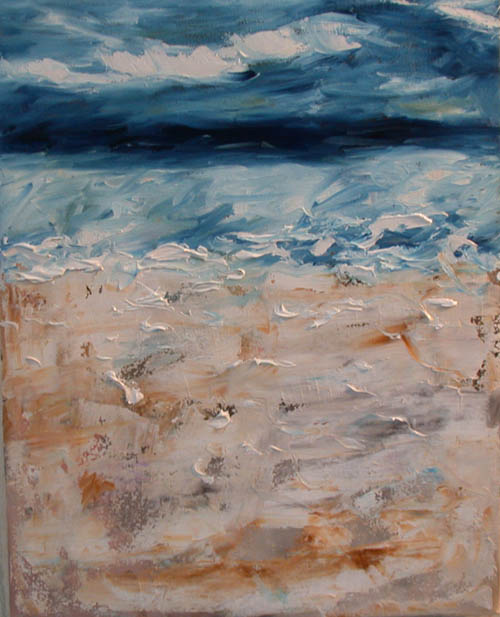 a painting of a beach