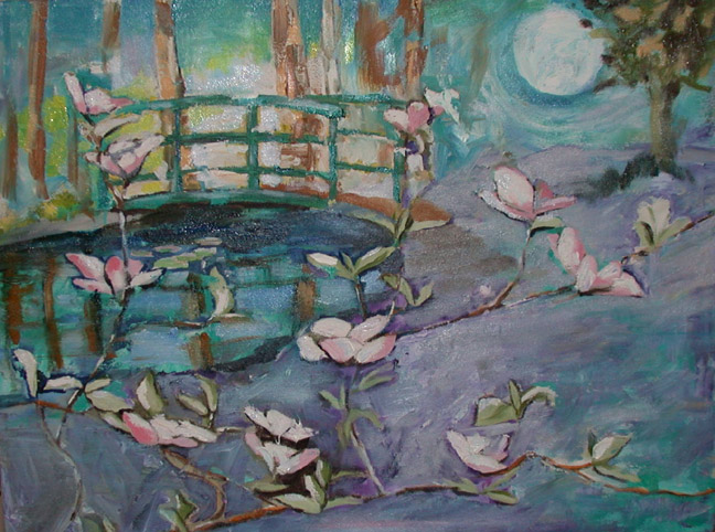 bridge and cherry blossoms
