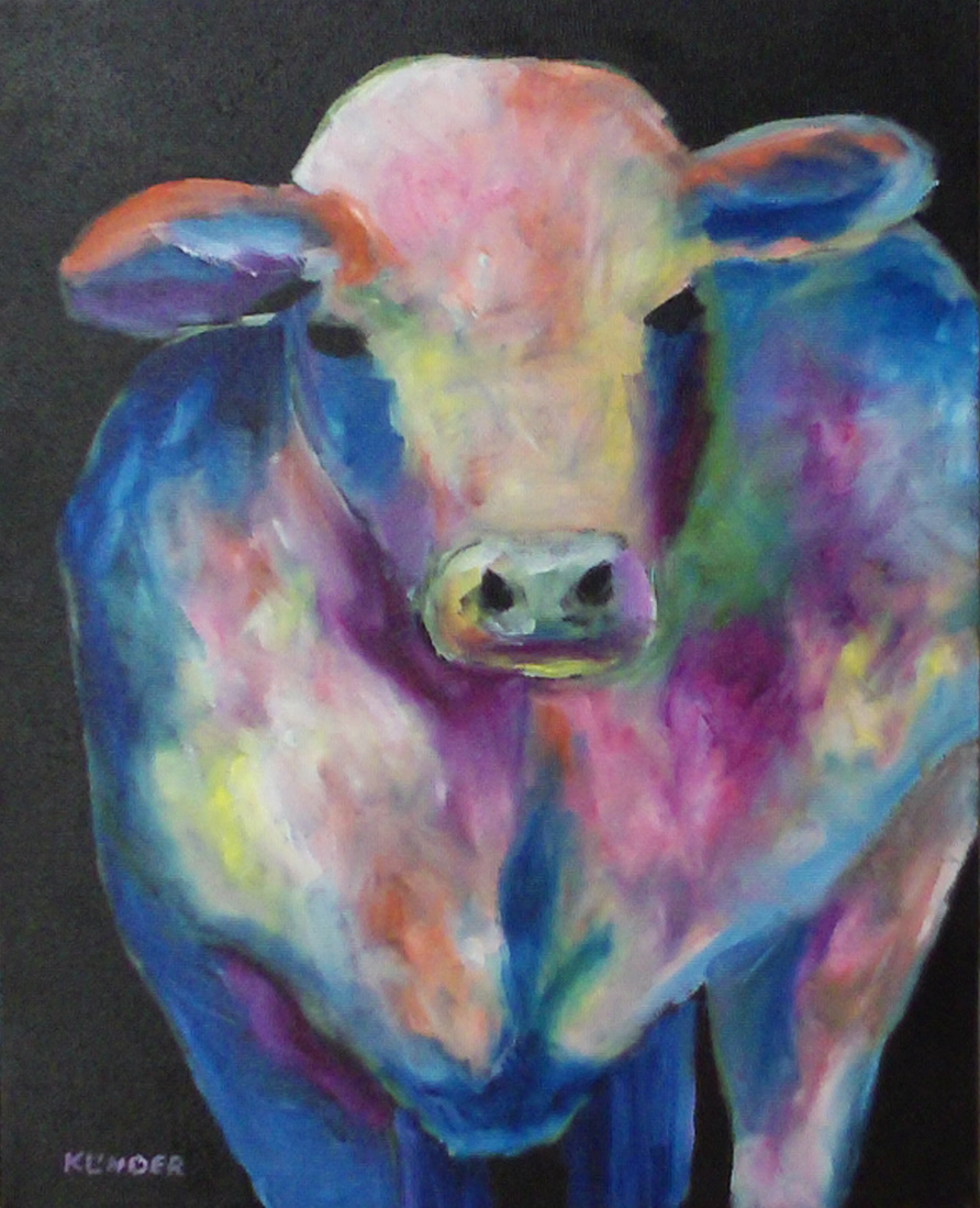 a painting of a cow