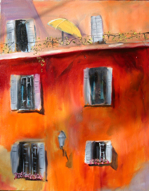 a painting of a house in Nice