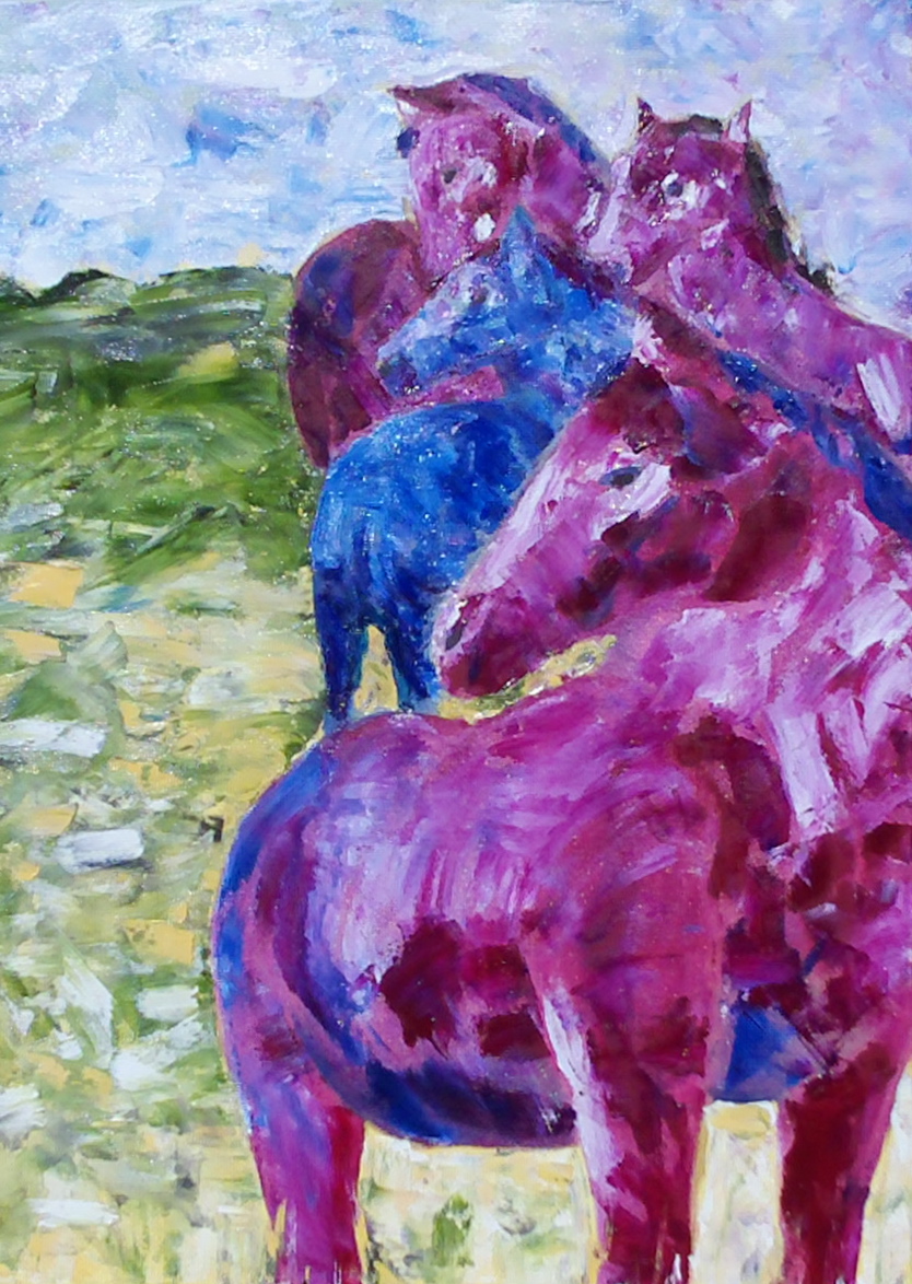 a painting of horses