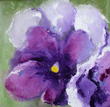 a painting of pansies